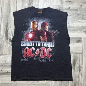 AC/DC Iron Man 2 Soundtrack Black and Red Graphic Men's Tank Top Size Large